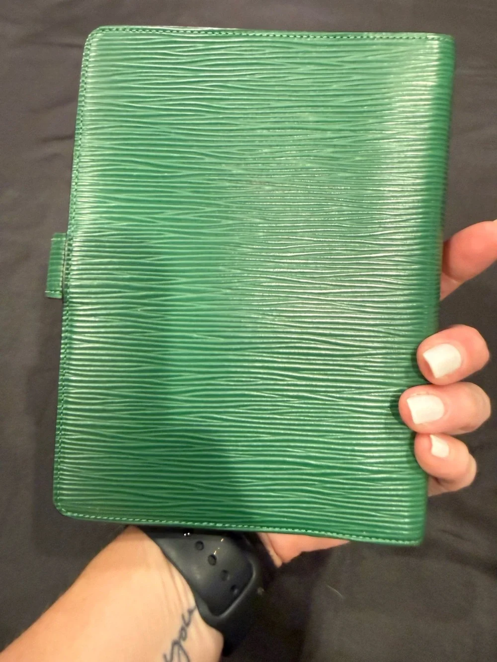 Louis Vuitton Green Epi Leather Agenda PM Planner Cover Vintage 2002-2003 COA
